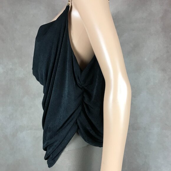 WEAREVER Chain Strap Black Draped Party Top Plus Size 3X - Picture 3 of 8